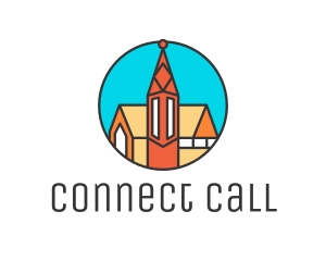 Colorful Cathedral Structure logo design