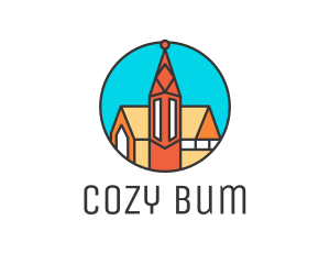 Colorful Cathedral Structure logo design