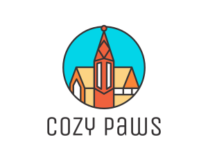 Colorful Cathedral Structure logo design