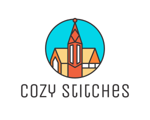 Colorful Cathedral Structure logo design