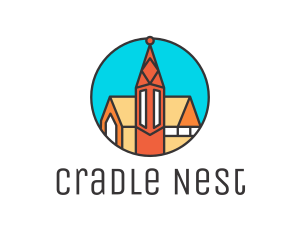 Colorful Cathedral Structure logo design