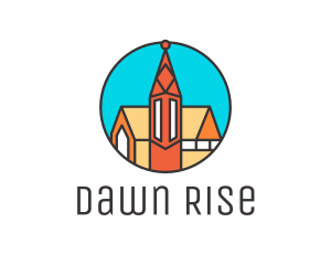 Colorful Cathedral Structure logo design