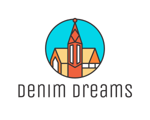 Colorful Cathedral Structure logo design