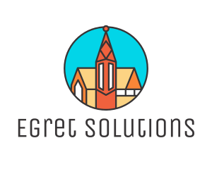 Colorful Cathedral Structure logo design