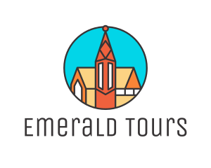 Colorful Cathedral Structure logo design