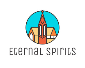 Colorful Cathedral Structure logo design