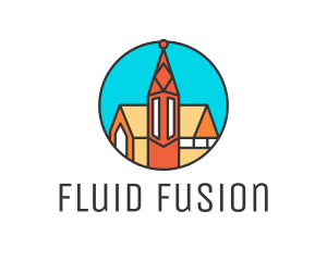 Colorful Cathedral Structure logo design