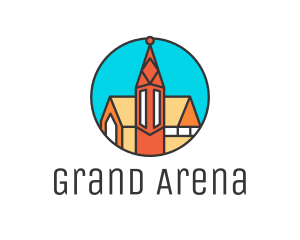 Colorful Cathedral Structure logo design