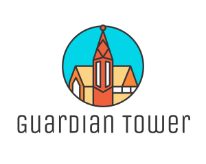 Colorful Cathedral Structure logo design