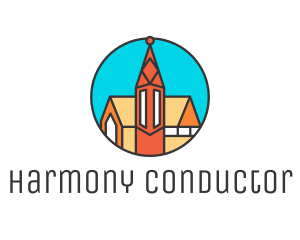 Colorful Cathedral Structure logo design