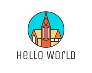 Colorful Cathedral Structure logo design