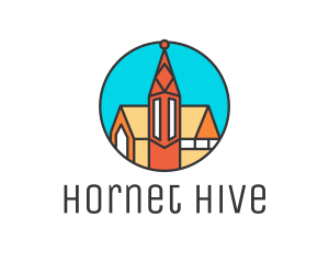 Colorful Cathedral Structure logo design