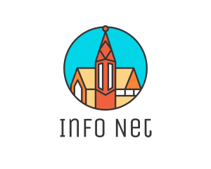 Colorful Cathedral Structure logo design