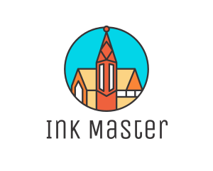 Colorful Cathedral Structure logo design