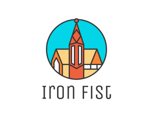 Colorful Cathedral Structure logo design