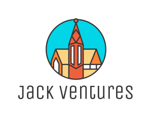 Colorful Cathedral Structure logo design