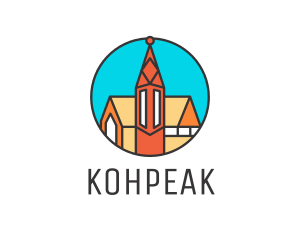 Colorful Cathedral Structure logo design