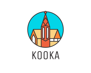 Colorful Cathedral Structure logo design