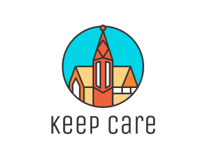 Colorful Cathedral Structure logo design