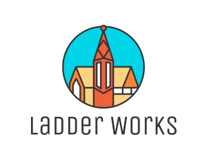 Colorful Cathedral Structure logo design