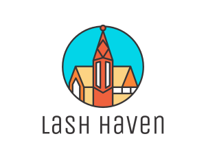 Colorful Cathedral Structure logo design