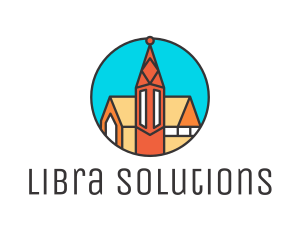 Colorful Cathedral Structure logo design