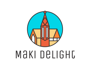 Colorful Cathedral Structure logo design