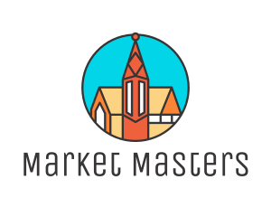 Colorful Cathedral Structure logo design