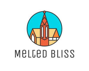 Colorful Cathedral Structure logo design