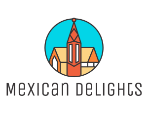 Colorful Cathedral Structure logo design