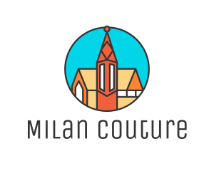 Colorful Cathedral Structure logo design