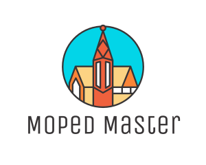 Colorful Cathedral Structure logo design