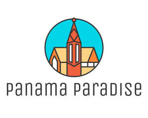 Colorful Cathedral Structure logo design