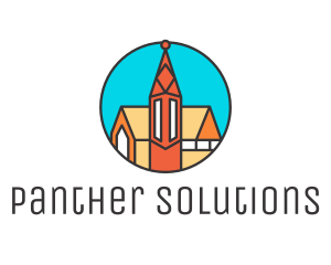 Colorful Cathedral Structure logo design