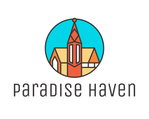 Colorful Cathedral Structure logo design