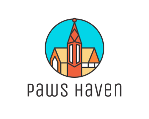 Colorful Cathedral Structure logo design