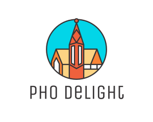 Colorful Cathedral Structure logo design