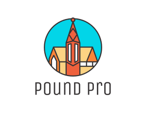 Colorful Cathedral Structure logo design