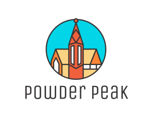 Colorful Cathedral Structure logo design