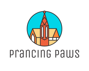 Colorful Cathedral Structure logo design