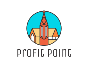 Colorful Cathedral Structure logo design