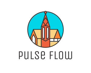 Colorful Cathedral Structure logo design