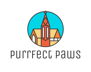 Colorful Cathedral Structure logo design