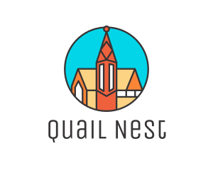 Colorful Cathedral Structure logo design