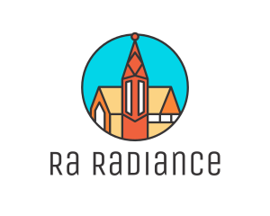 Colorful Cathedral Structure logo design