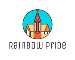 Colorful Cathedral Structure logo design