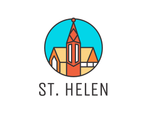 Colorful Cathedral Structure logo design