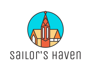 Colorful Cathedral Structure logo design