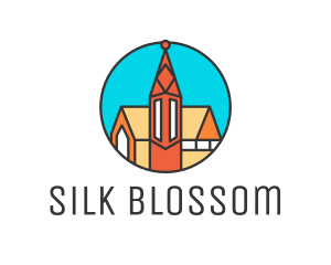 Colorful Cathedral Structure logo design