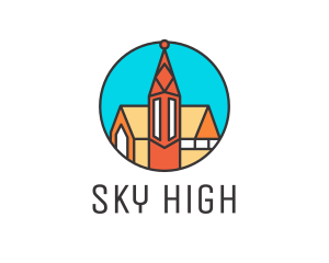 Colorful Cathedral Structure logo design